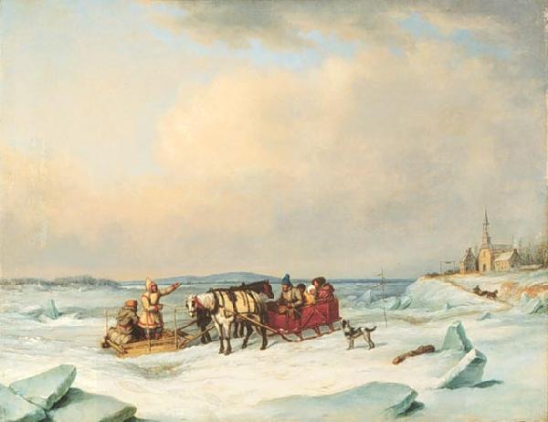 Cornelius Krieghoff The Ice Bridge at Longue Pointe China oil painting art